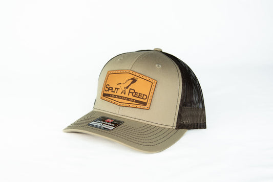 Classic Leather Patch Hat- Khaki/Brown